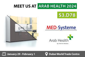 Furniture for OP and outpatient departments, sterile supply, disposal.